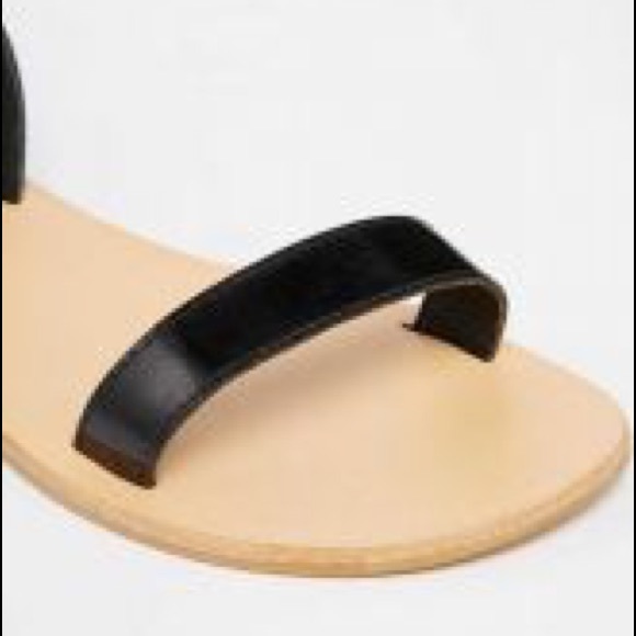 ASOS Fancy Me Leather Sandals Black Sz 7 - Picture 4 of 7
